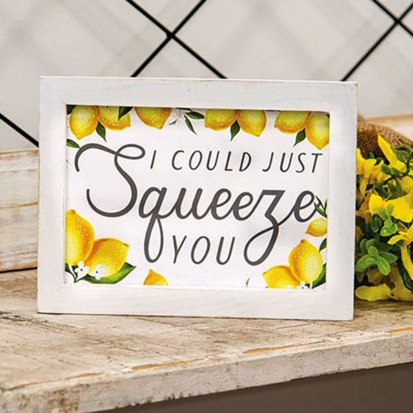 I could just squeeze you framed lemon sign