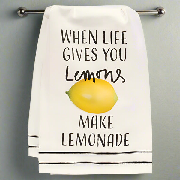 when life gives you lemons make lemonade kitchen tea towel