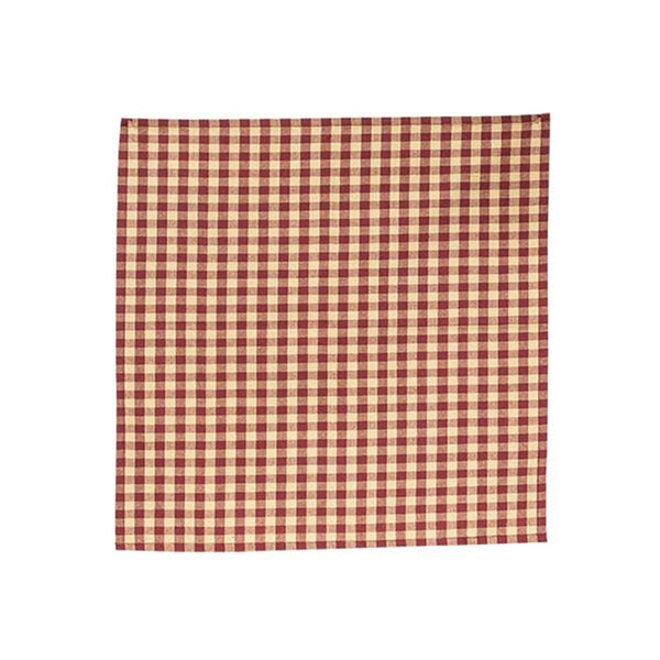 burgundy and tan checkered fabric napkins set of 4