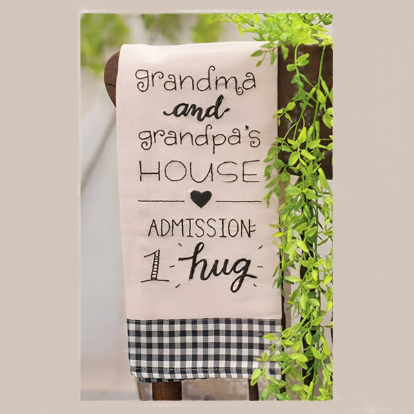 grandma and grandpas house kitchen dish towel