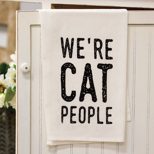 we're cat people dish towel
