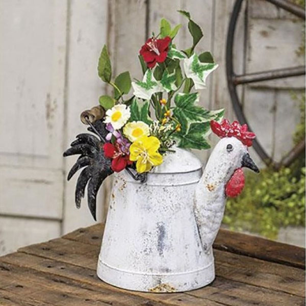 Metal Rooster Watering Can Vase G60297 | Buffalo Trader Online