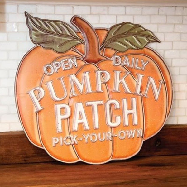 pumpkin patch pick your own metal sign