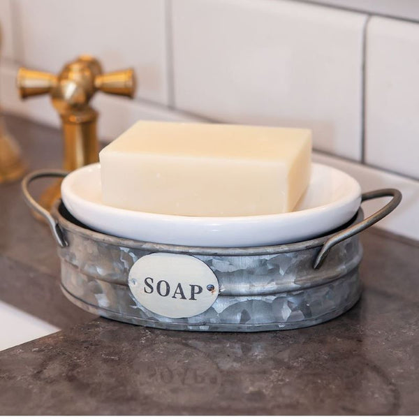galvanized wash bin soap dish