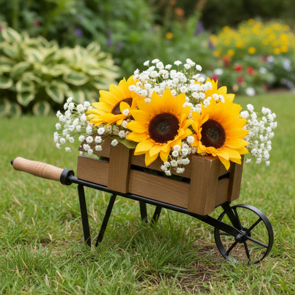 Distressed Miniature Garden Wheelbarrow Decor G70081 | Buffalo