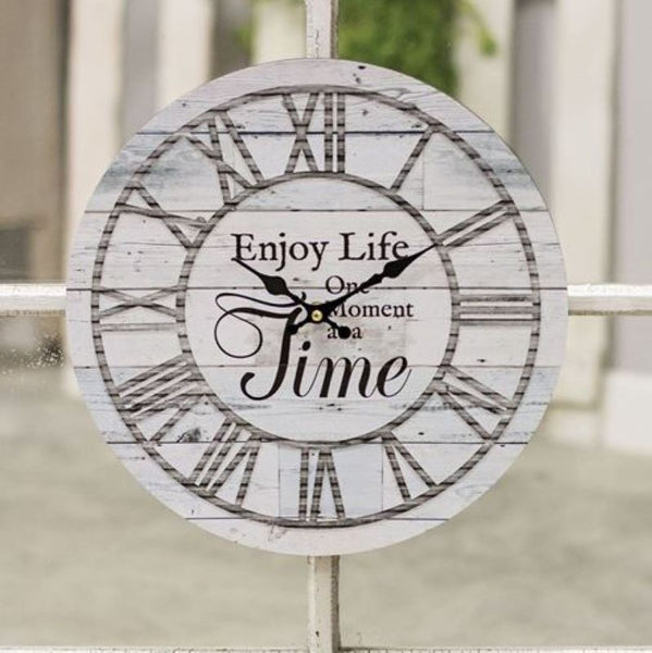 enjoy life one moment at a time wall clock