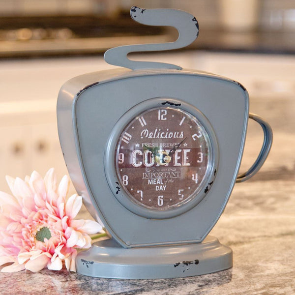 vintage coffee cup clock