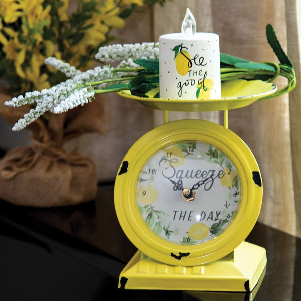 vintage lemon squeeze the day old town scale clock