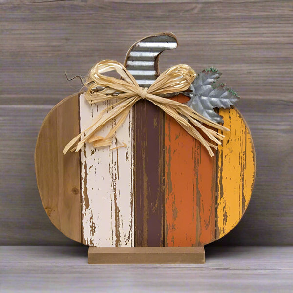 harvest slat board pumpkin sitter