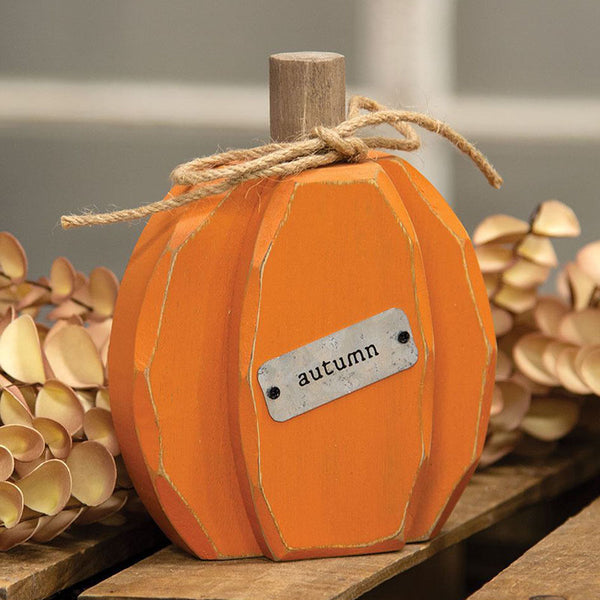 autumn orange chunky pumpkin sitter
