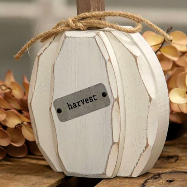 cream harvest chunky pumpkin sitter