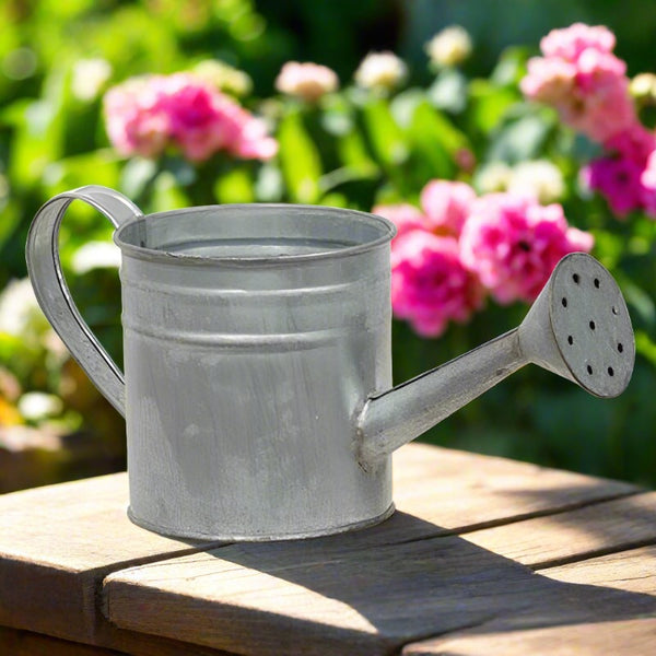 zinc miniature watering can vase