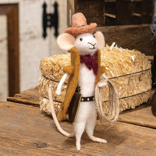 cowboy mouse plush ornament