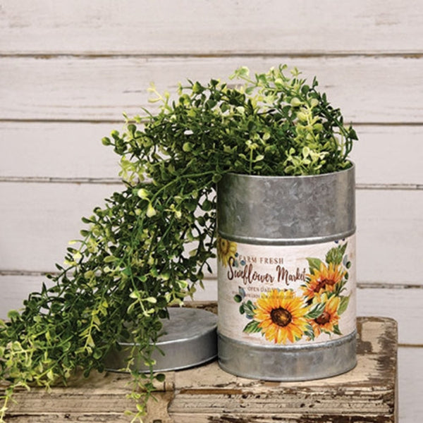farm fresh sunflower market metal canister