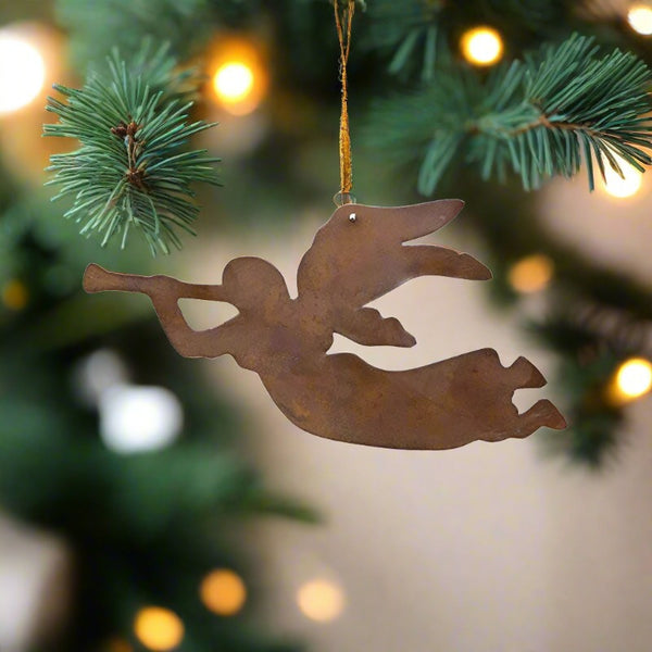 rusty flying angel ornaments set of 3