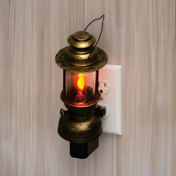 distressed bronze flicker bulb night light