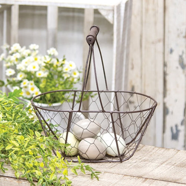 large chicken wire oval basket
