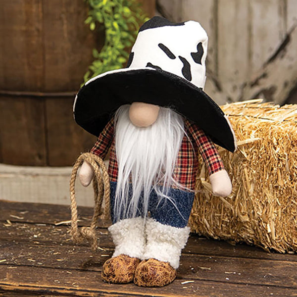 standing cowboy gnome figure