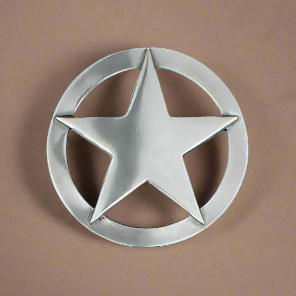 silver texas star belt buckle
