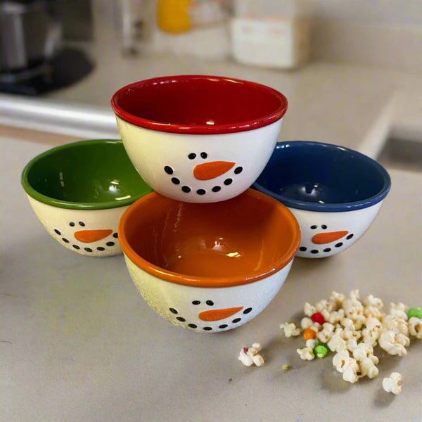 snowman snack bowls set of 4