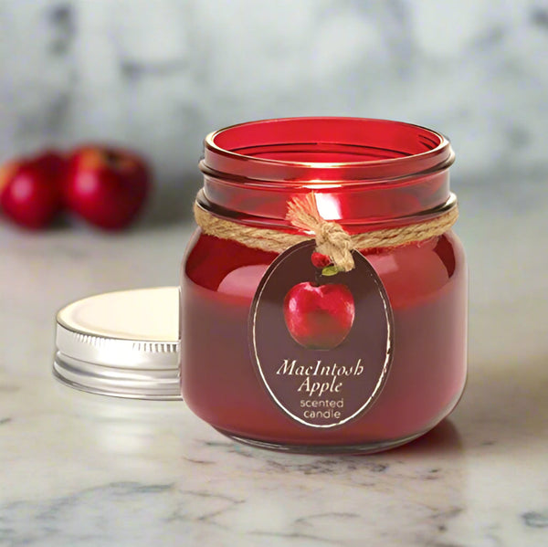 macintosh apple mini mason jar scented candle 5 oz