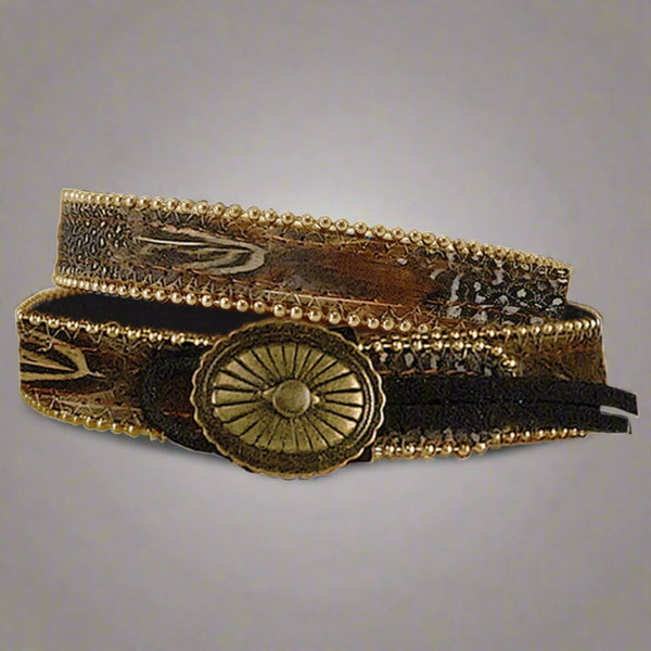 brown feather concho hat band