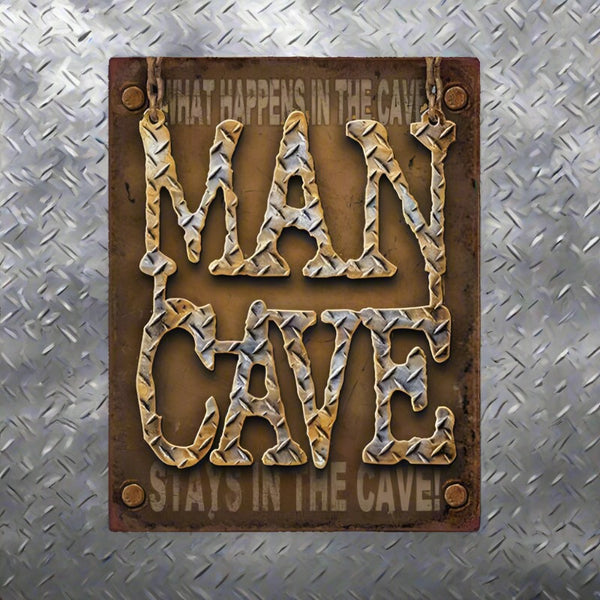 man cave tin sign