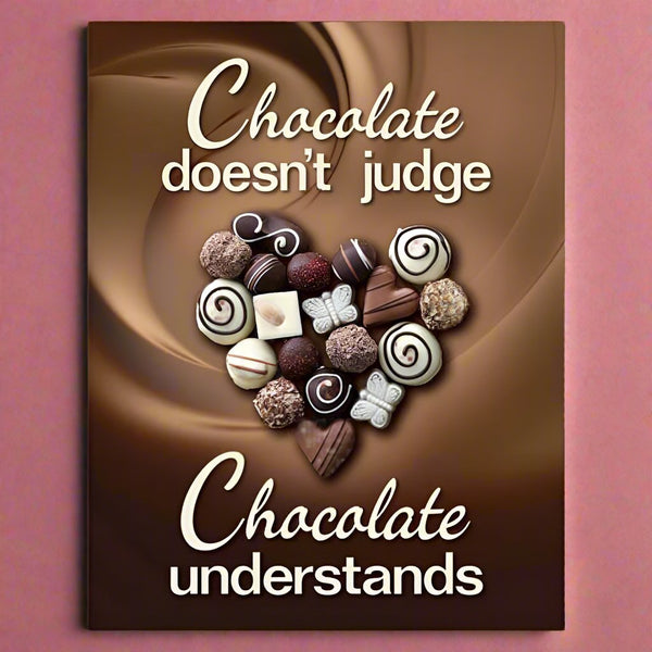 chocolate doesn't judge tin sign