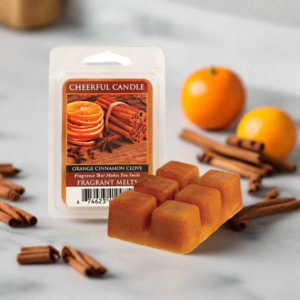 orange cinnamon clove scented wax melts