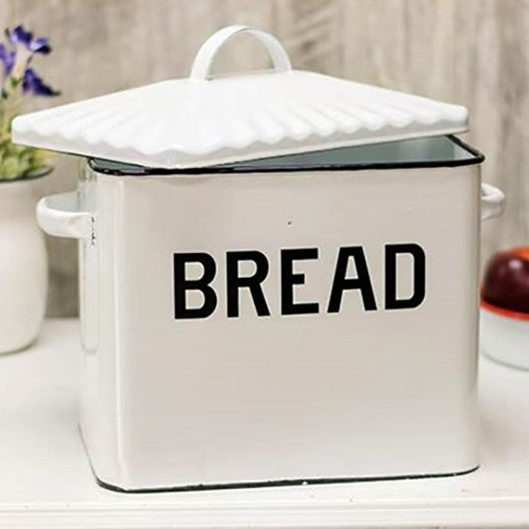baked enamel bread box