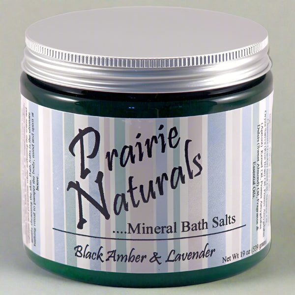 prairie soap co black amber & lavender spa mineral bath salts