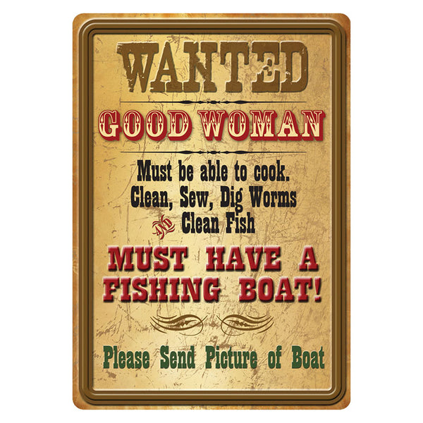 vintage wanted good woman sign