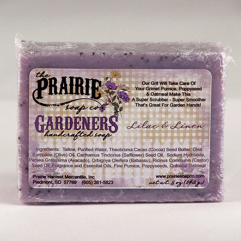 Prairie Soap Co. Lilac & Linen Gardeners Scrubby Hand Soap