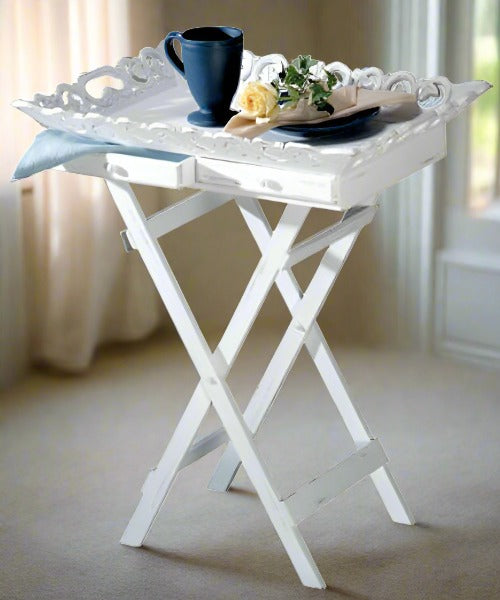 vintage distressed wooden folding breakfast table