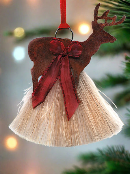 cowboy collectibles natural horse hair deer christmas ornament