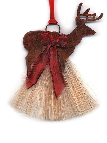 Cowboy Collectibles Natural Horse Hair Deer Christmas Ornament