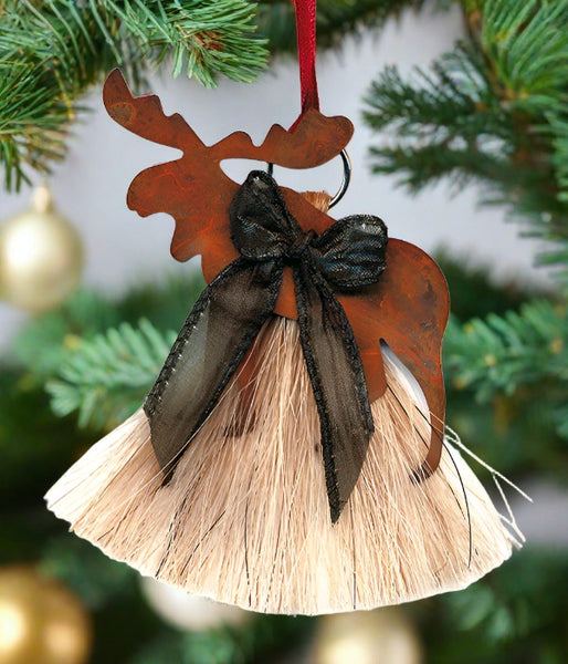 cowboy collectibles natural horse hair moose christmas ornament