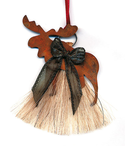 Cowboy Collectibles Natural Horse Hair Moose Christmas Ornament