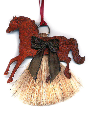 Cowboy Collectibles Natural Horse Hair Pony Christmas Ornament