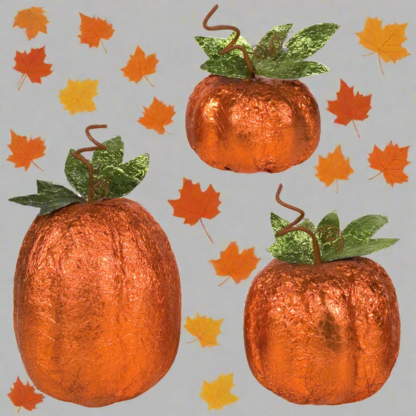 small foiled fall pumpkins