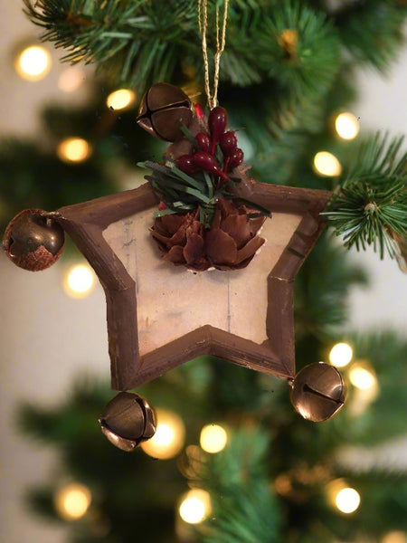woodland stars & bells christmas ornament