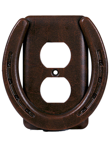 Rusty Horseshoe Single Outlet Cover