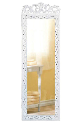 Vintage Distressed White Wall Mirror