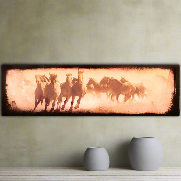 small born free stretched horses canvas print
