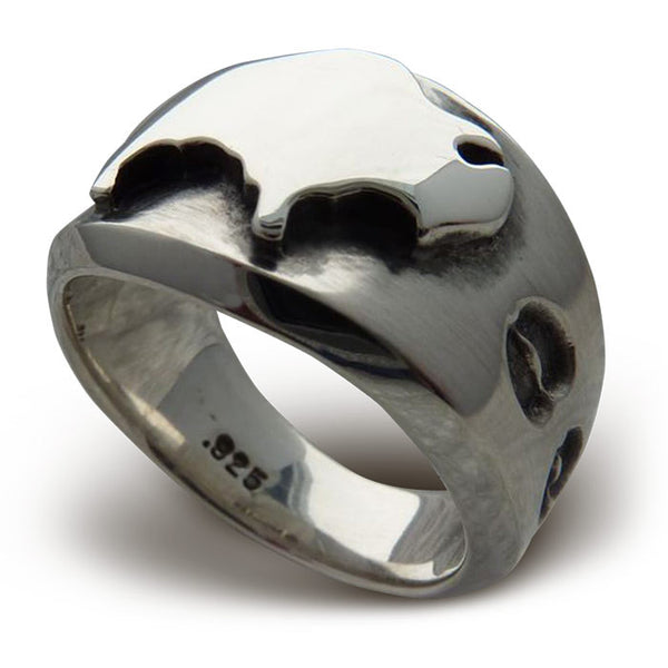 ladies american spirit sterling silver buffalo ring