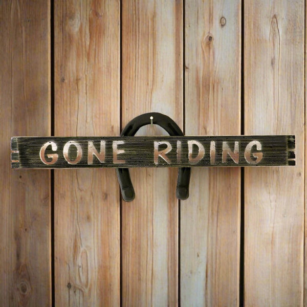 gone riding horseshoe sign