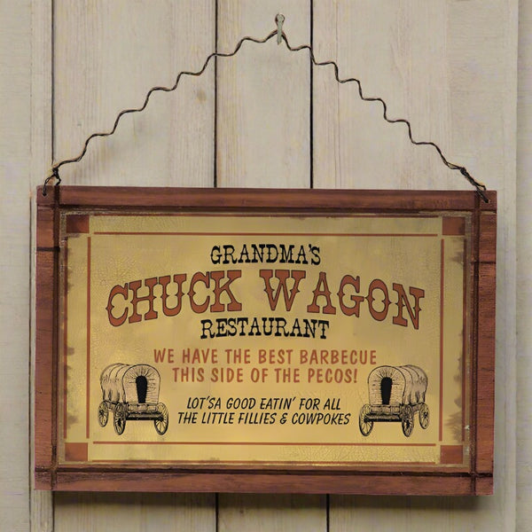 grandmas chuck wagon restaurant vintage sign