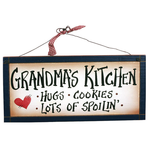 Grandma's Kitchen Hugs Cookies Lots of Spoiling Sign