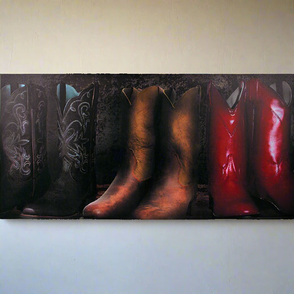 small cowboy boots canvas print