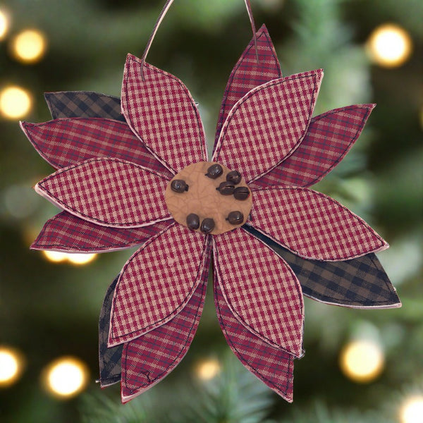 fabric flower poinsettia christmas ornament